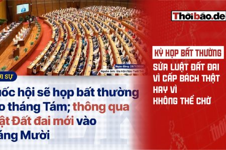 Kỳ họp bất thường: Sửa luật đất đai vì cấp bách thật hay vì không thể chờ