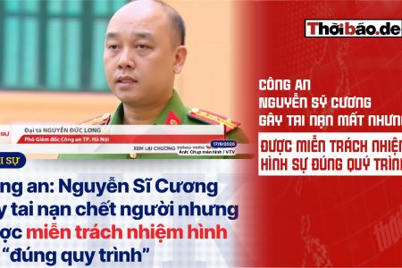 Công An: Nguyễn Sỹ Cương gây tai nạn mất nhưng được miễn trách nhiệm hình sự đúng quý trình
